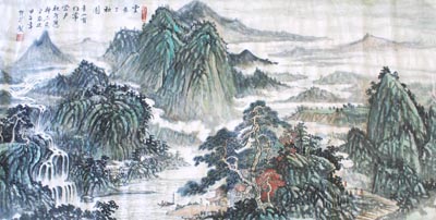 《云巫三秋圖》中國畫 四尺整紙