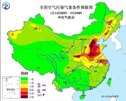 全國空氣污染氣象條件預報圖